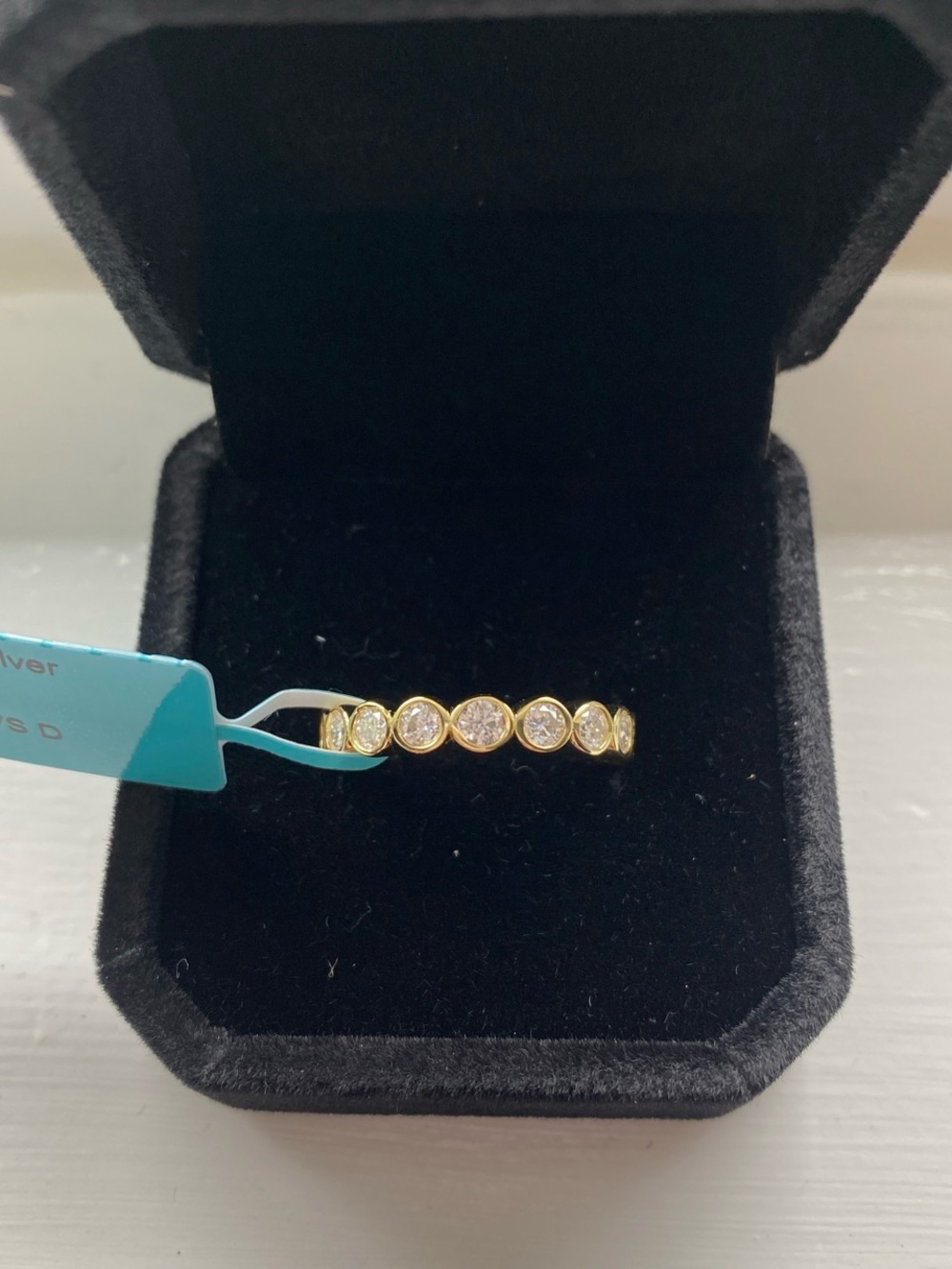 Bezel Set Moissanite Eternity Band Size 7